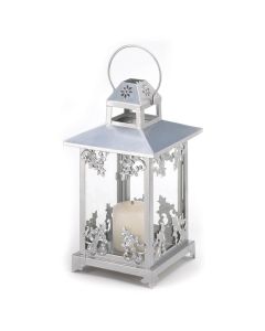 SILVER SCROLLWORK CANDLE LANTERN